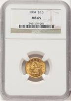 1904 $2.50 Liberty Quarter Eagle NGC MS65 (780078008)
