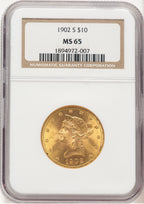 1902-S $10 Liberty Eagle NGC MS65 (780078102)