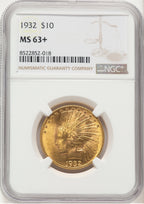 1932 $10 Indian Eagle NGC MS63+ (780078112)