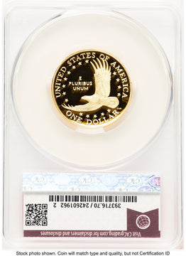 2025-W 1/2 oz Proof Gold Sacagawea 25th Anniversary First Day of Delivery John Feigenbaum Red Book CACG PR70