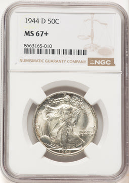 1944-D 50C Walking Liberty Half Dollar NGC MS67+ (780147004)