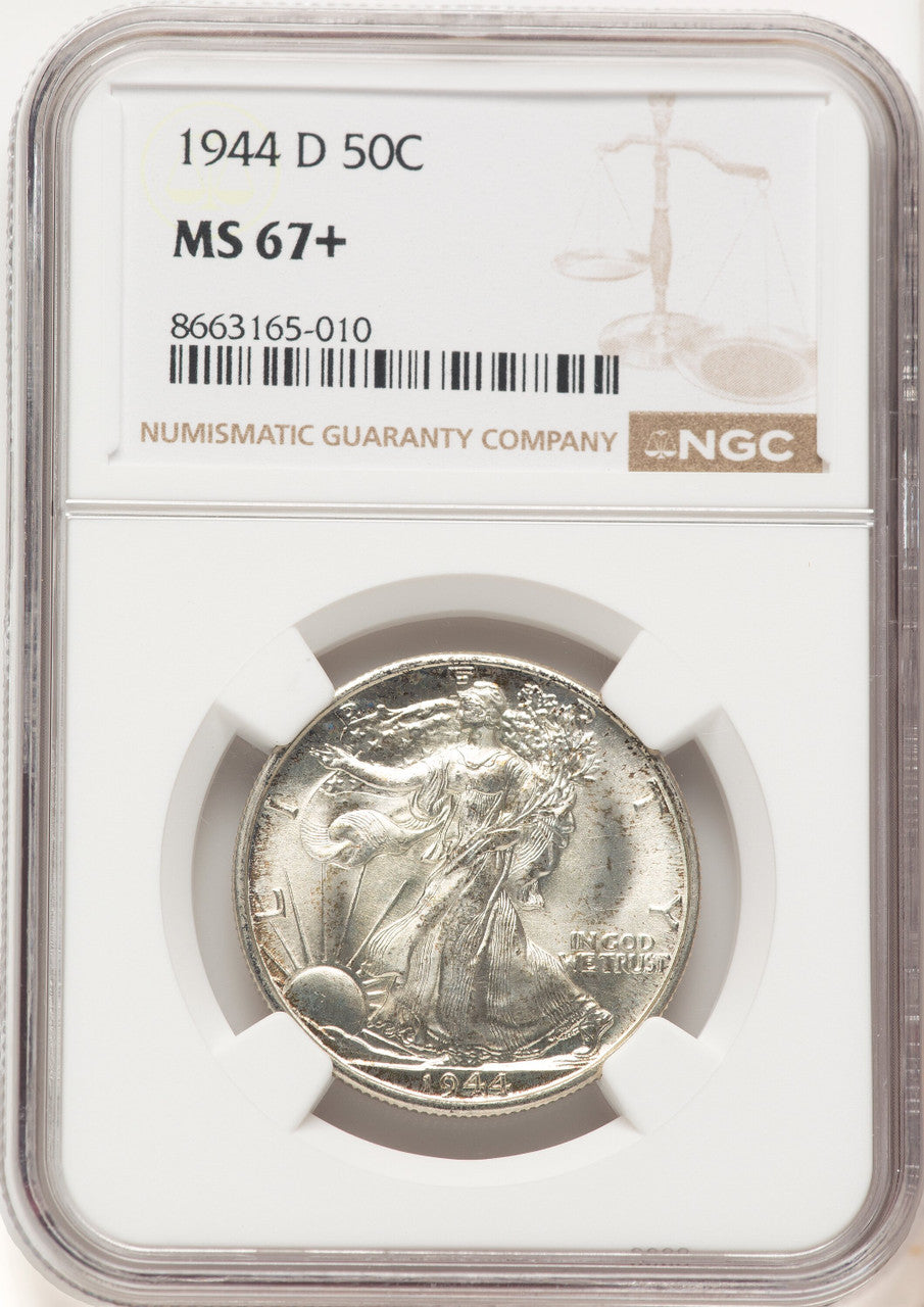 1944-D 50C Walking Liberty Half Dollar NGC MS67+ (780147004)