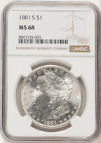 1881-S Morgan Dollar NGC MS68 (780178004)