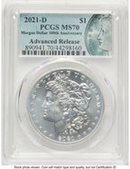 2021-D Morgan Dollar AR Morgan Label PCGS MS70