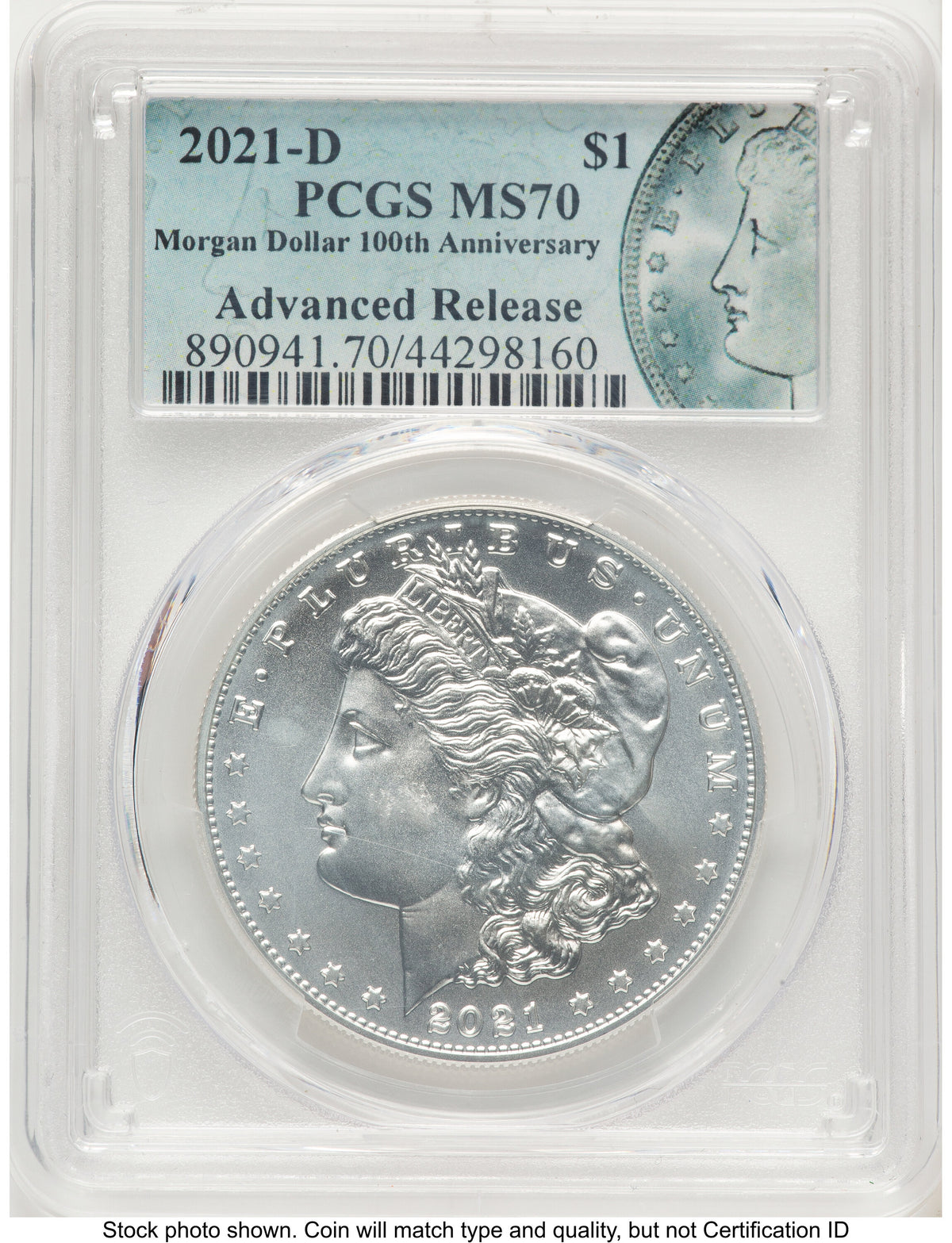 2021-D Morgan Dollar AR Morgan Label PCGS MS70
