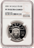 2001-W Proof Platinum Eagle 1 oz Brown Label NGC PF70
