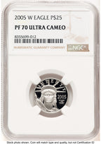 2005-W Proof Platinum Eagle 1/4 oz Brown Label NGC PF70