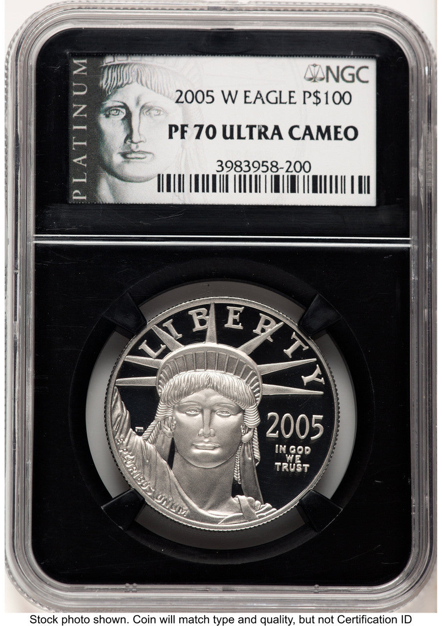 2005-W Proof Platinum Eagle 1 oz American Liberty Series Label NGC PF70