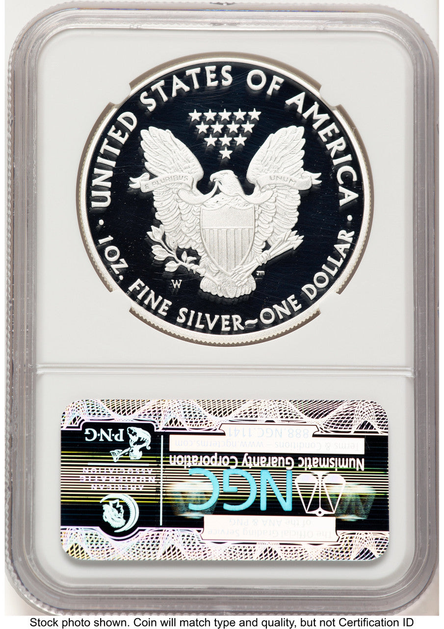 2010-W Proof Silver Eagle 1 oz Brown Label NGC PF70