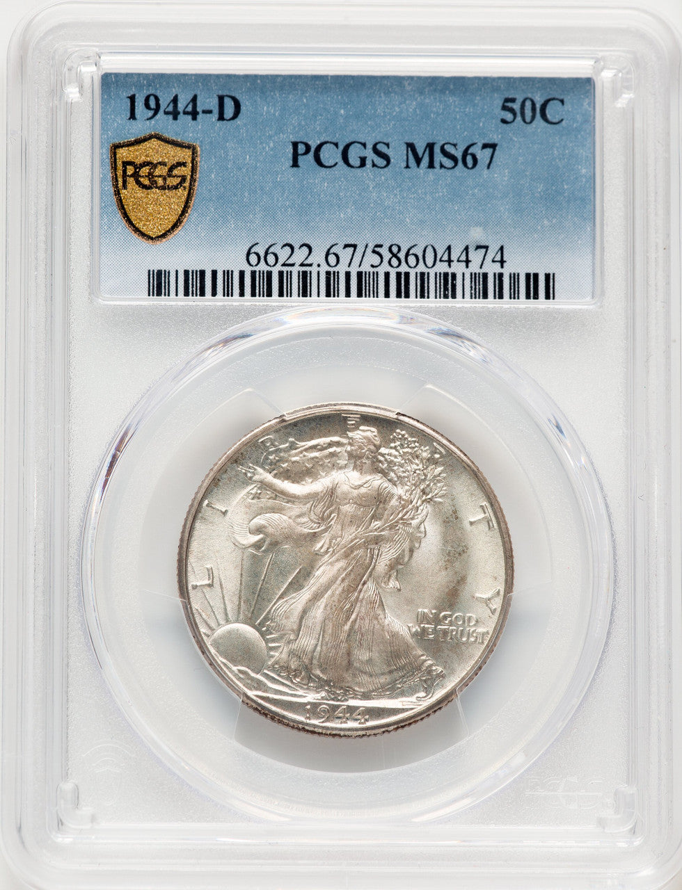 1944-D 50C Walking Liberty Half Dollar PCGS MS67