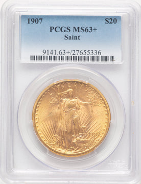 1907 $20 Saint Saint-Gaudens Double Eagle PCGS MS63+