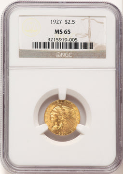 1927 $2.50 Indian Quarter Eagle NGC MS65 (780317006)
