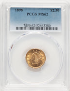 1898 $2.50 Liberty Quarter Eagle PCGS MS62