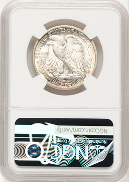 1917-D 50C OBVERSE Walking Liberty Half Dollar NGC MS65