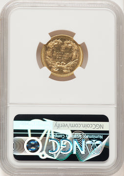 1859 $3 Three Dollar Gold Pieces NGC AU58