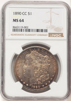 1890-CC Morgan Dollar NGC MS64 (780365054)