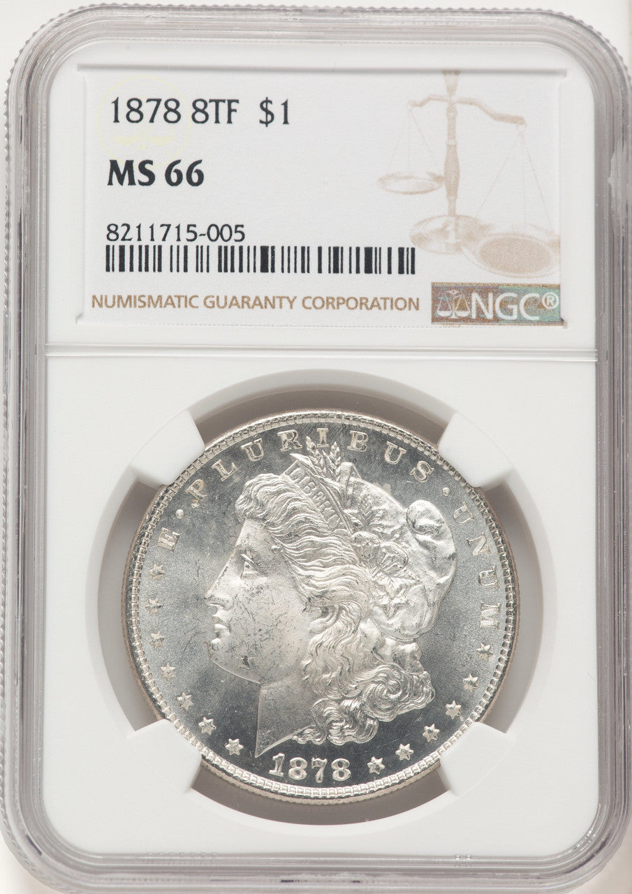 1878 8TF Morgan Dollar NGC MS66 (780367008)