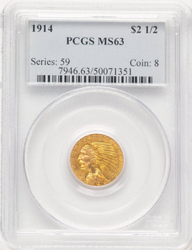 1914 $2.50 Indian Quarter Eagle PCGS MS63 (780368060)