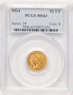 1914 $2.50 Indian Quarter Eagle PCGS MS63 (780368060)