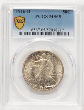 1916-D 50C Walking Liberty Half Dollar PCGS MS65