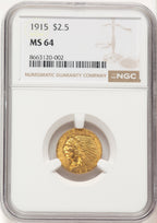 1915 $2.50 Indian Quarter Eagle NGC MS64 (780376011)