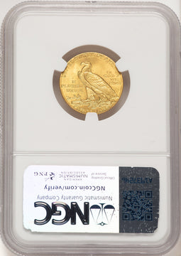 1908 $5 Indian Indian Half Eagle NGC MS66 (780378008)