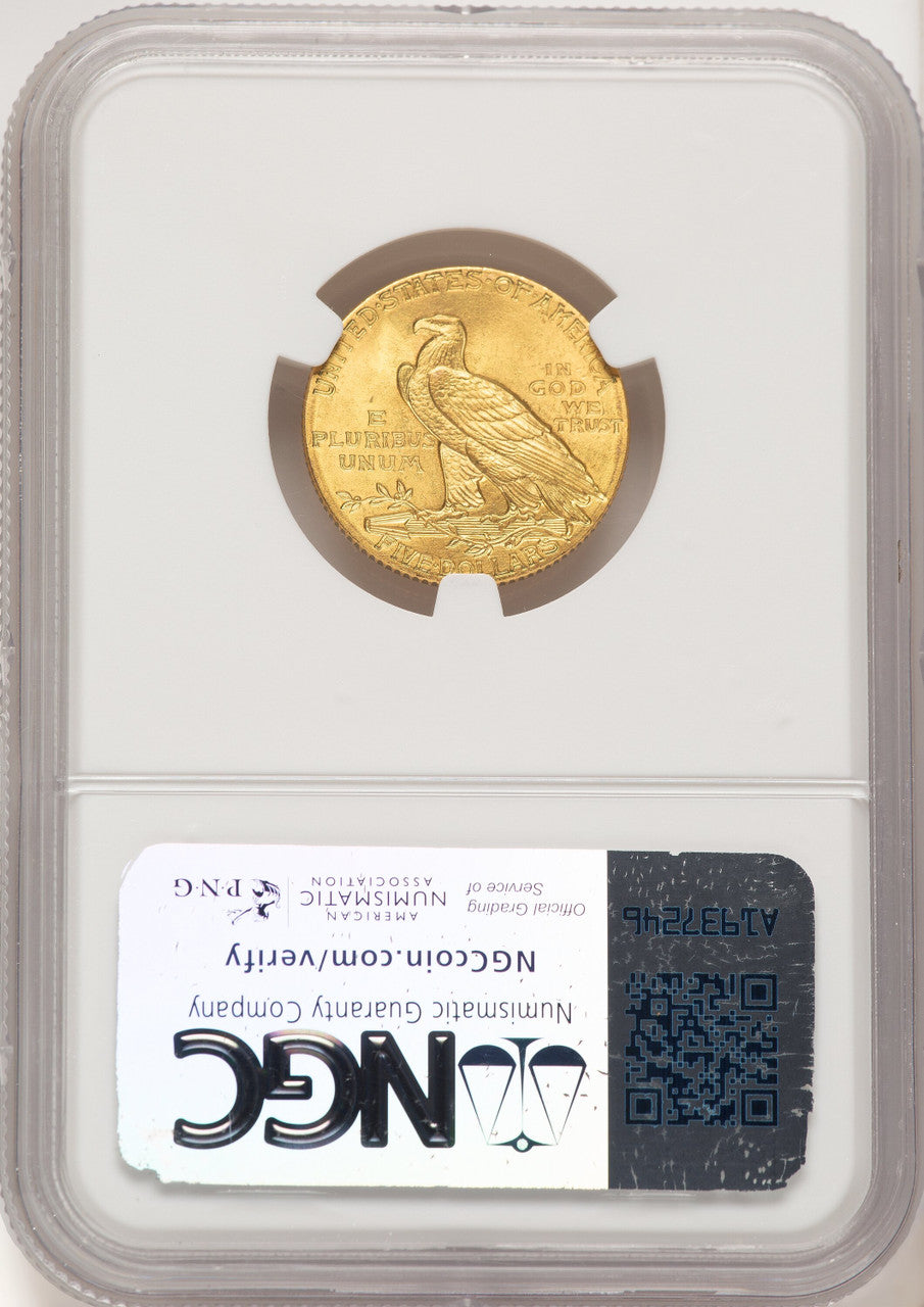 1908 $5 Indian Indian Half Eagle NGC MS66 (780378008)