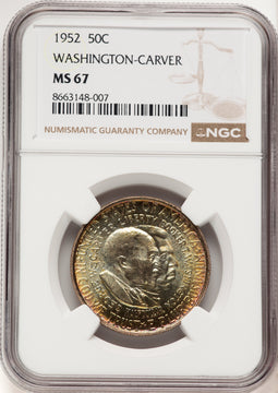 1952 50C Washington-Carver Commemorative Silver NGC MS67 (780378010)