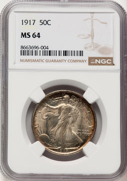 1917 50C Walking Liberty Half Dollar NGC MS64