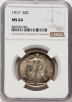 1917 50C Walking Liberty Half Dollar NGC MS64