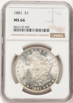 1881 Morgan Dollar NGC MS66 (780390001)