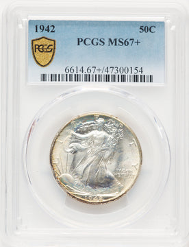 1942 50C Walking Liberty Half Dollar PCGS MS67+