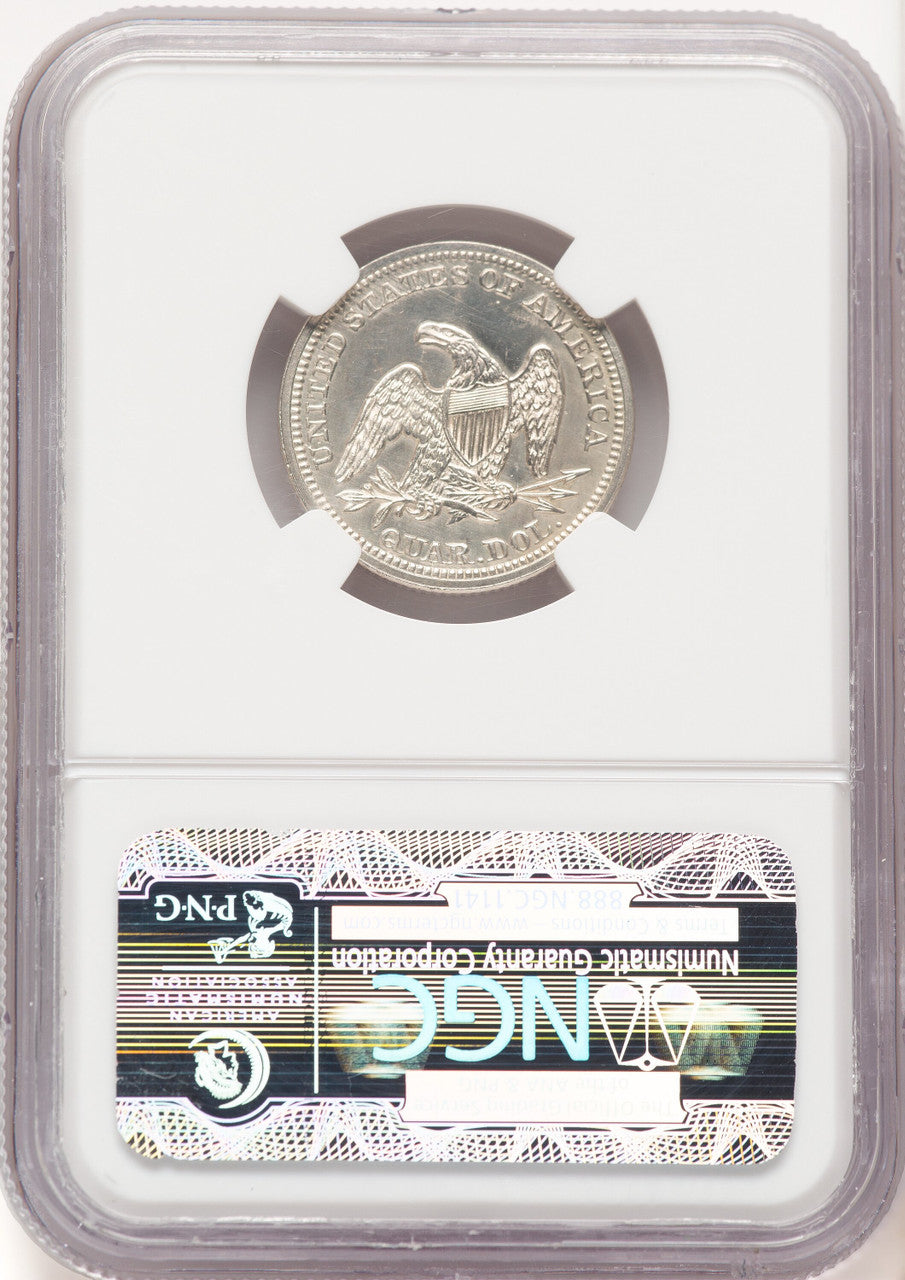 1850 25C Seated Quarter NGC MS65