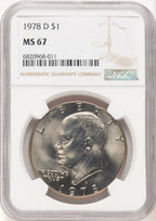 1978-D $1 Eisenhower Dollar NGC MS67 (780394046)