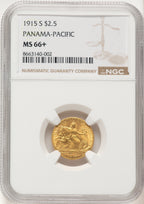 1915-S $2.50 Panama-Pacific Quarter Eagle Commemorative Gold NGC MS66+ (780397001)