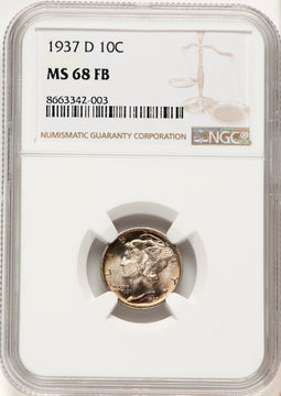 1937-D 10C FB Mercury Dime NGC MS68 (780399001)