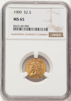 1909 $2.50 Indian Quarter Eagle NGC MS65 (780405002)