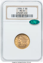 1886-S $5 CAC Liberty Half Eagle NGC MS64 (780411013)