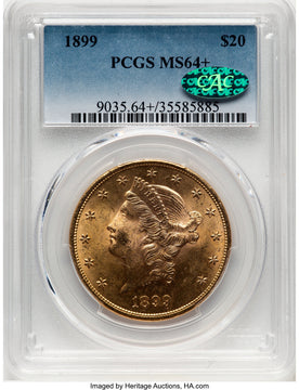 1899 $20 CAC Liberty Double Eagle PCGS MS64+ (780411016)
