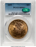 1899 $20 CAC Liberty Double Eagle PCGS MS64+ (780411016)