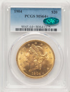 1904 $20 Liberty CAC Liberty Double Eagle PCGS MS64+