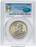 1937 50C Roanoke CAC Commemorative Silver PCGS MS67+
