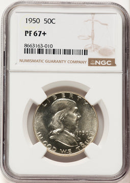 1950 50C Proof Franklin Half Dollar NGC PR67+
