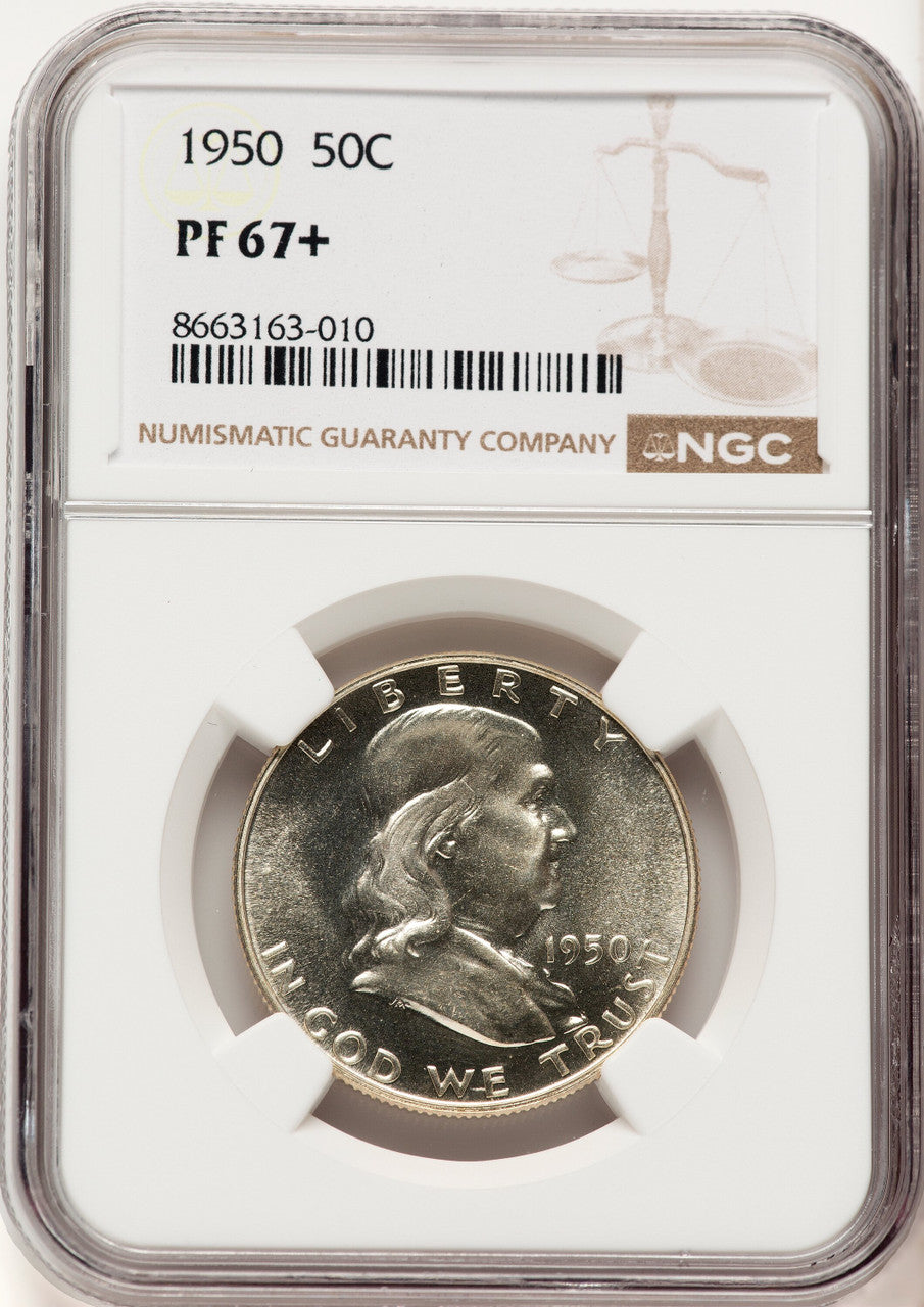 1950 50C Proof Franklin Half Dollar NGC PR67+