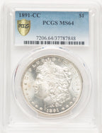 1891-CC Morgan Dollar PCGS MS64 (780417001)