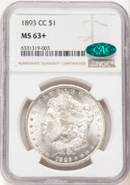 1893-CC CAC Morgan Dollar NGC MS63+