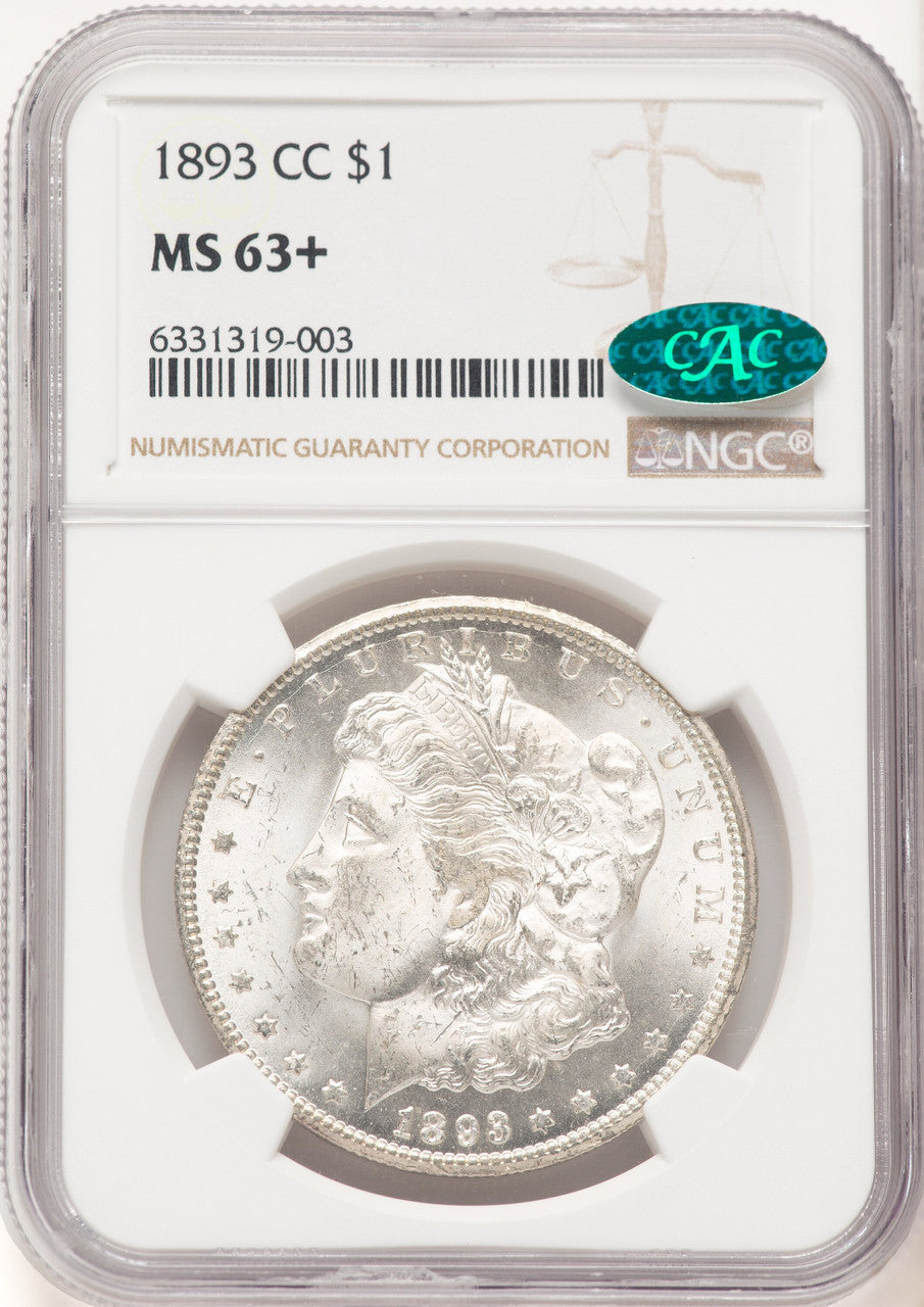 1893-CC CAC Morgan Dollar NGC MS63+