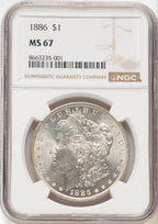 1886 Morgan Dollar NGC MS67 (780419010)