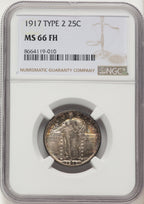 1917 25C Type Two FH Standing Liberty Quarter NGC MS66