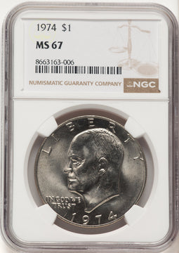 1974 $1 Eisenhower Dollar NGC MS67 (780452001)
